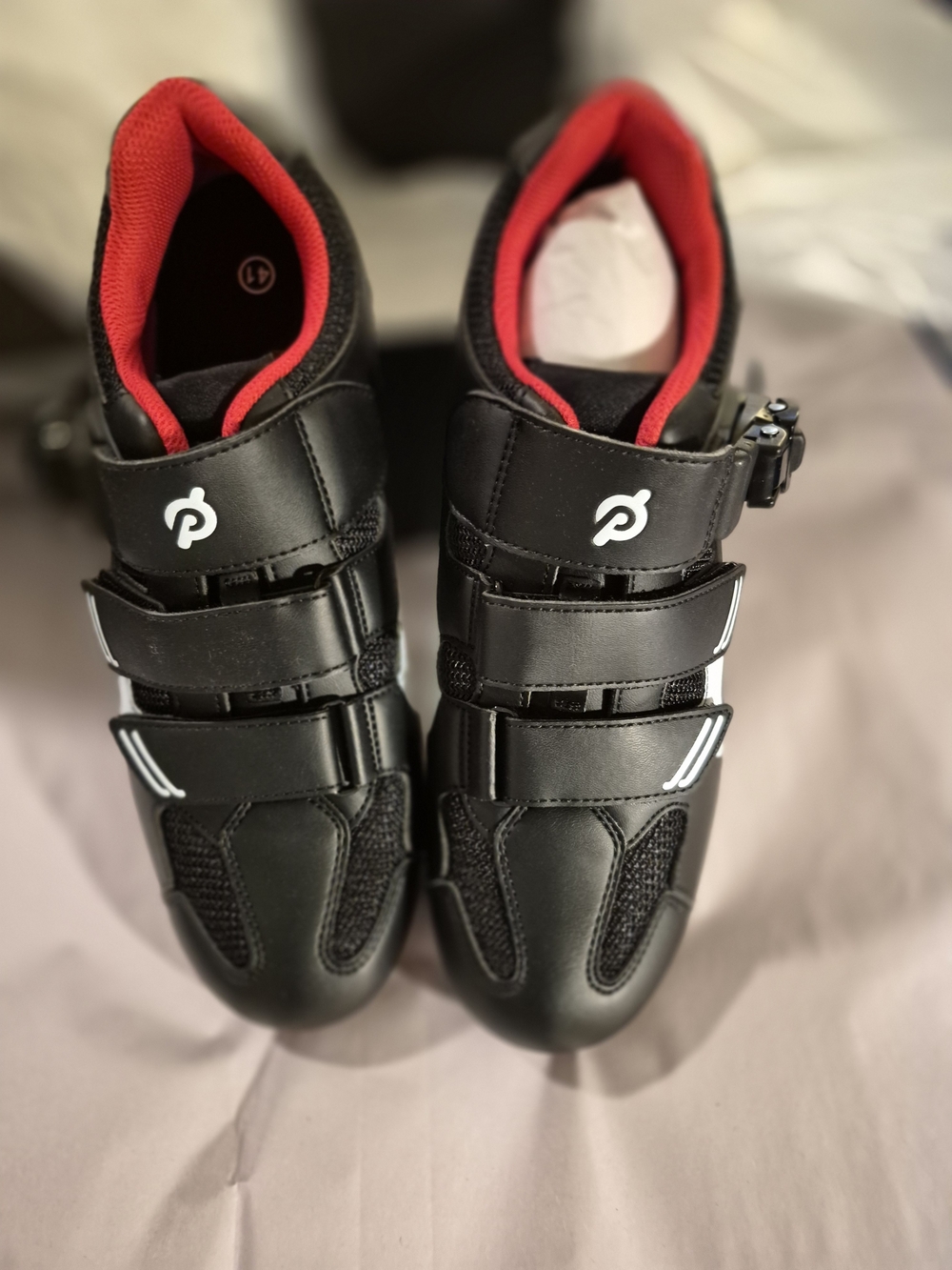 NWT-Peloton Cycling Shoes - Black with Red Lining-Size 41